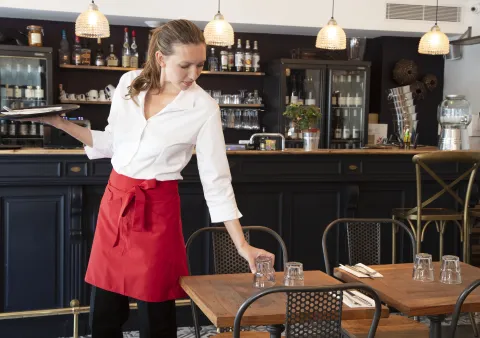Tablier serveur restaurant rouge netexial