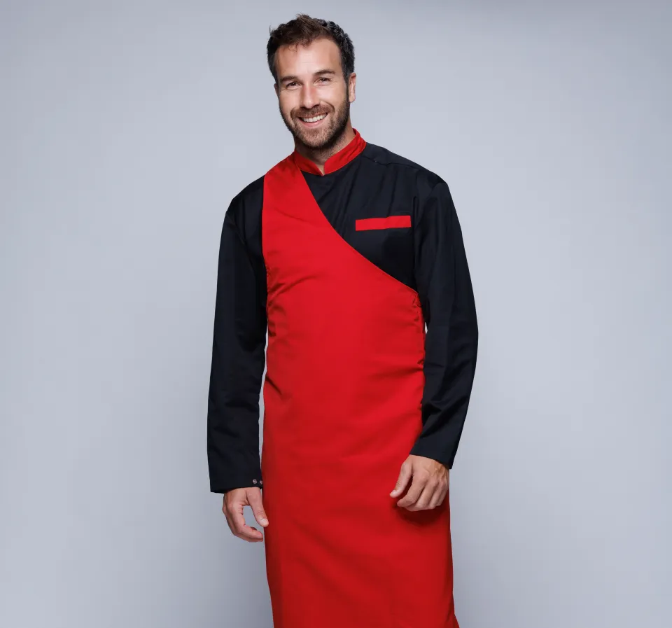 Tablier de boucher rouge netexial 