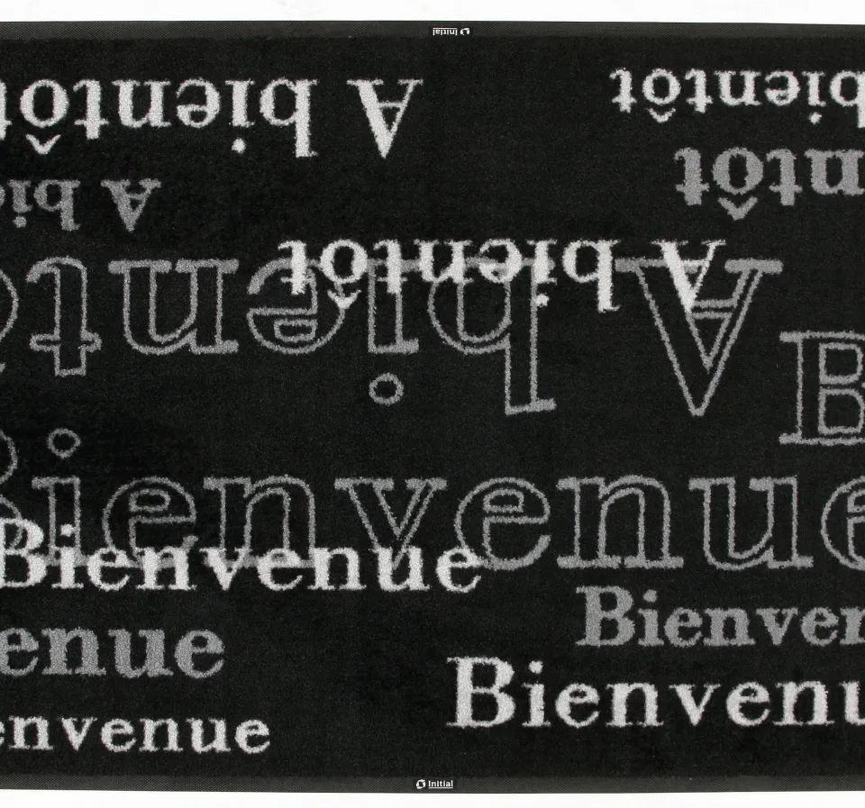 Tapis d'accueil en location Netexial reflets bienvenue noir